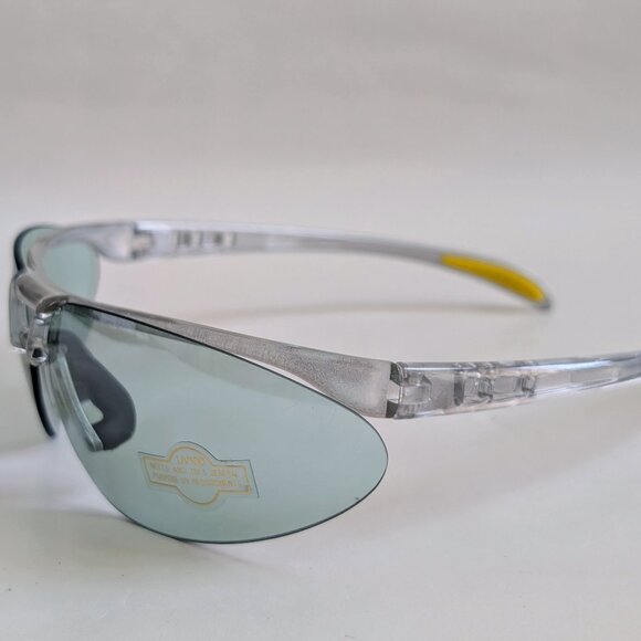 NWT Vintage 90's PC One Piece Designer Sport Sunglasses (Crystal Clear) - Picture 3 of 5